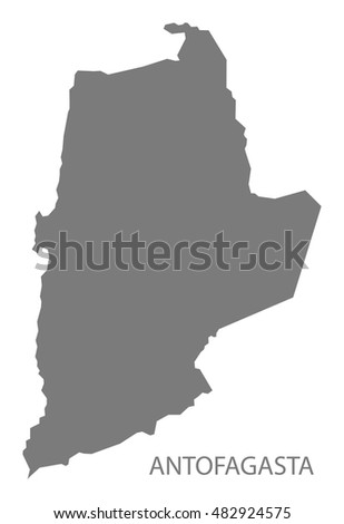 Antofagasta Chile Map in grey