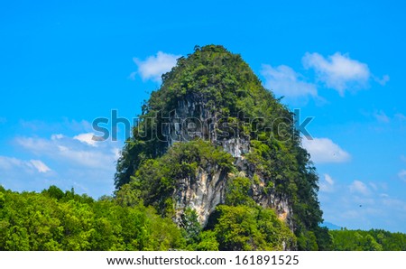 Tropical mountain in Krabi Thailand . It is famous for many traveller about this landscape