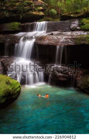 Waterfall at Phu Kradueng national park in Loei province Thailand