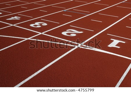 Athletic track, streets and start