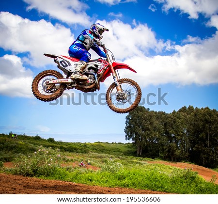GIJON, SPAIN - 24 May 2014: Participants in the MX State  Championship held in the city of Gijon, Spain, on Saturday, May 24, 2014.