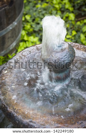 water fountain in the garden, stop motion