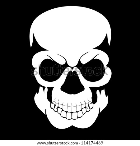 Black Skull Stock Vector Illustration 114174469 : Shutterstock