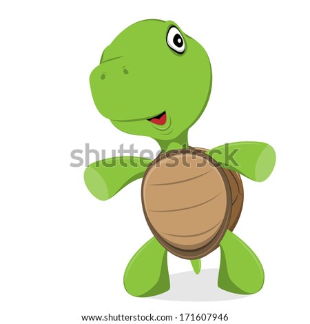 Cute Turtle Standing Stock Vector Illustration 171607946 : Shutterstock