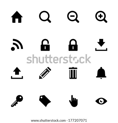 Web Icon Set isolated on the white background for mobile and desktop applications