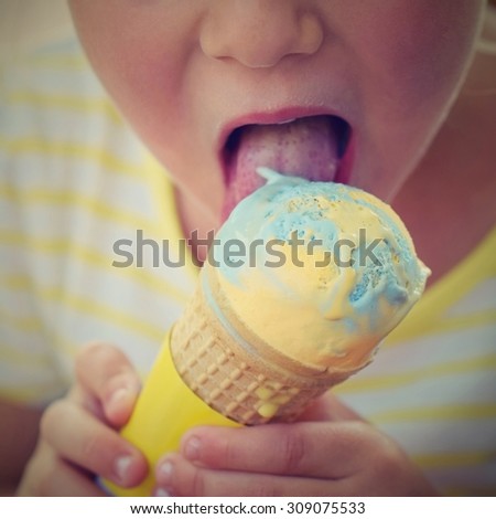 Small child with ice cream