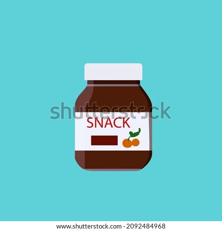 Vector peanut butter bottle icon, flat design