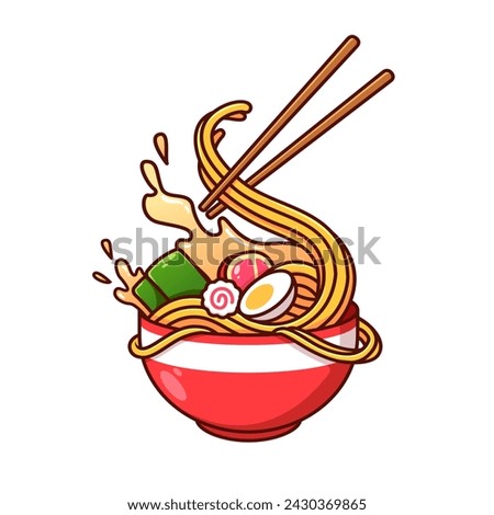 japanese ramen noodle soup vector design