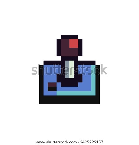 Classic arcade game joystick pixel art icon. Flat style. Old school computer graphic design. 8-bit sprite. Retro 80s game assets. Isolated vector illustration.