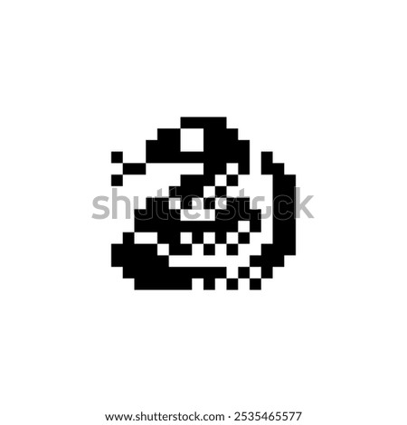 Snake pixel art isolated vector illustration. Element design for stickers, logo, embroidery, mobile app.