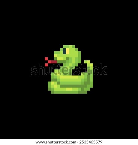 Snake pixel art isolated vector illustration. Element design for stickers, logo, embroidery, mobile app.