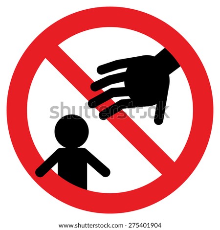 prohibition signs, do not touch my baby, isolated vector illustration icon on a white background. Design for greeting card, stickers, logo, web and mobile app.