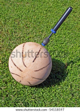 The ball with the ball air pump