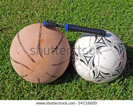 Two balls with the ball air pump