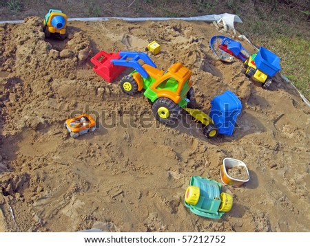 Sand box with toys, for small kid