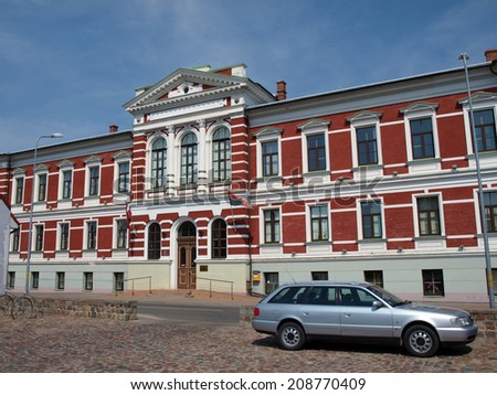 LIEPAJA, LATVIA - JULY 27, 2014: Town council building is located on Rozhu street.
