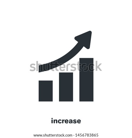 flat vector image on white background, arrow tending to the top of the rising chart, financial growth icon