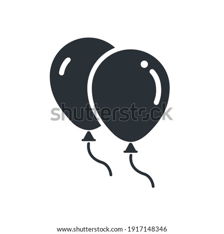 flat vector image on white background, balloons icon, promotions and holding holidays
