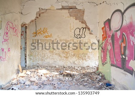 interior of abandoned house