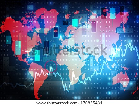 world map stock market background