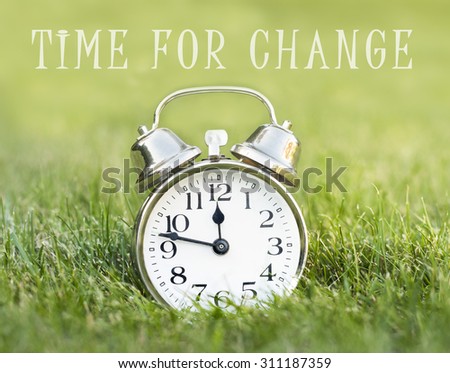 clock with text time for change