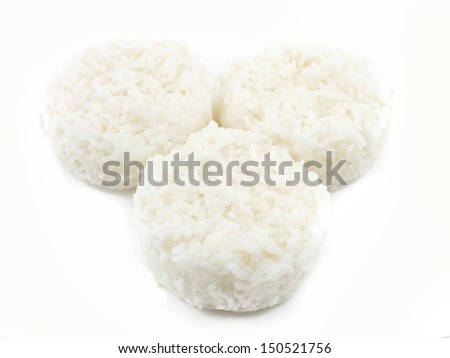 Thai white rice layer isolate.
