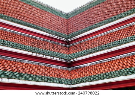 Roof tile of temple in Thailand.