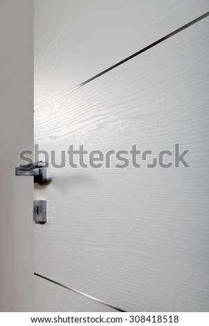 clear door open, with the handle, on white background