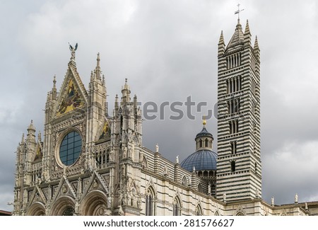 Siena Cathedral (Duomo di Siena) is a medieval church in Siena, Italy. The cathedral itself was originally designed and completed between 1215 and 1263.