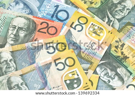A collection of Australian banknotes.