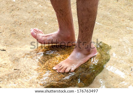 Foot in water