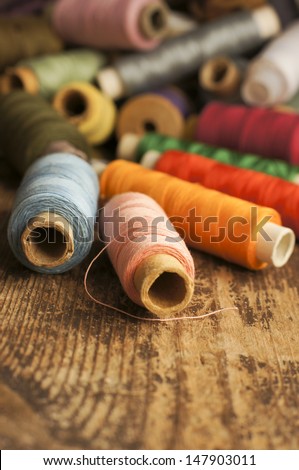 Colored cotton threads