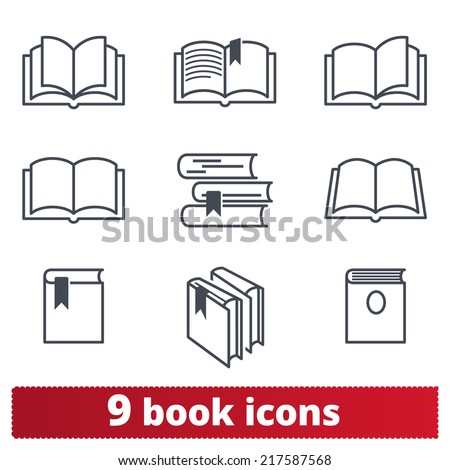 Book Icons: Vector Set - 217587568 : Shutterstock