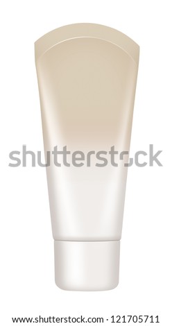 Cosmetics tube isolated on white with clipping path for a glamorous makeup.  Make-up (Cosmetics).