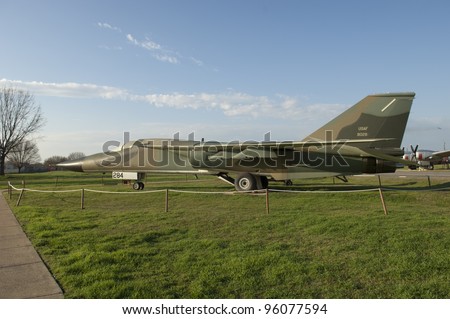 BOSSIER CITY, LA - FEBRUARY 4: FB-111 Cold War Nuclear bomber on static display at Barksdale AFB on February 4, 2012 in Bossier City, Louisiana.