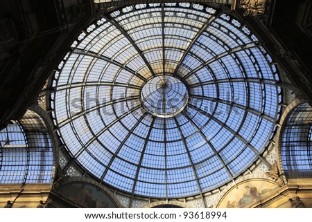 Dome of Galleria Vittorio Emanuele II, Milan, Italy