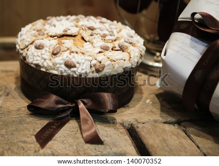 MILAN, ITALY - MAY 22: Italian panettone in Tuttofood, Milano World Food Exhibition on May 22, 2013 in Milan, Italy