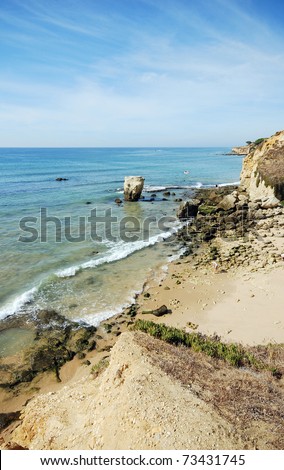 vertical landscape with sea waves and rocks(Portugal)