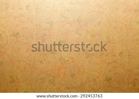 Yellow vintage shabby chic wallpaper with pastel vignette floral victorian pattern