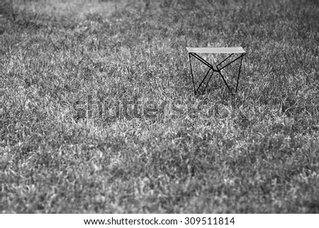 Horizontal black and white picnic chair background