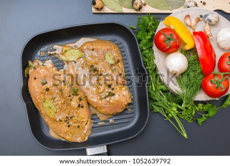 Similar – Image, Stock Photo Tasty marinated chicken near rice