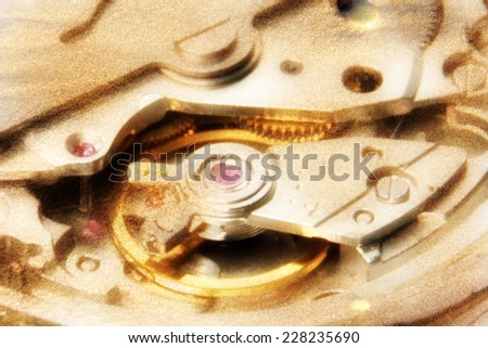 metallic gear and wheel as part clockwork