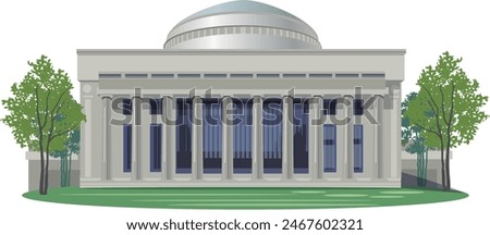 This is an illustration of the exterior of Massachusetts Institute of Technology.