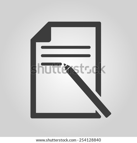 The note paper icon. Text file symbol. Flat Vector illustration