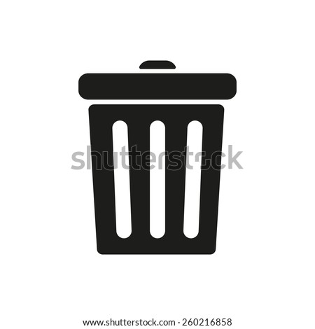 The trashcan icon. Dustbin symbol. Flat Vector illustration