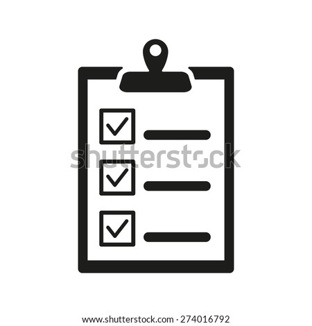 The checklist icon. Clipboard symbol. Flat Vector illustration