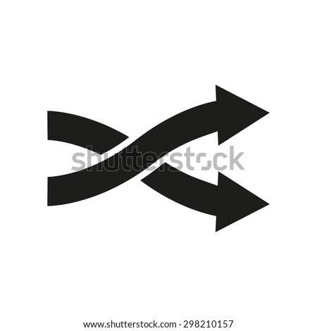 The intersecting arrows icon. Exchange and turn, cross symbol. Flat Vector illustration