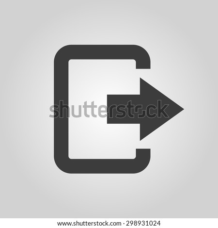 The exit bag icon. Logout and output, outlet, out symbol. Flat Vector illustration