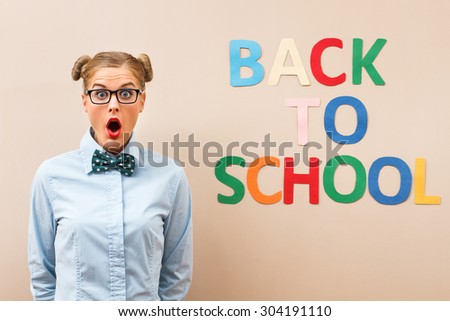 Cute geek girl is in panic because she has to go back to school already and she still isn\'t ready.Back to school?Already?