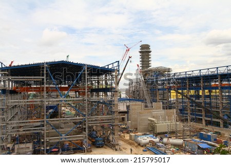 NONTHABURI -THAILAND - JULY 15 : Construction of gas combined cycle power plant on July 15, 2014 in Nonthaburi province, Thailand